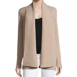 Vince Beige Cable Shawl Yak/Wool Cardigan Size S